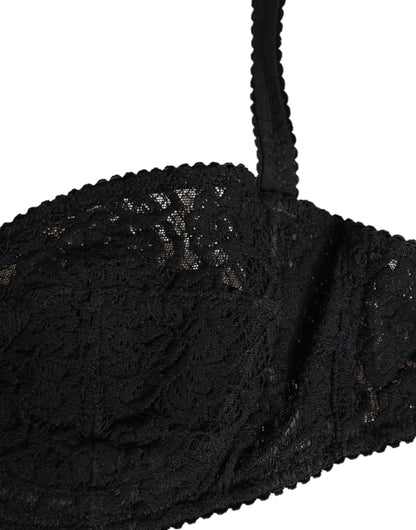 Dolce &amp; Gabbana Schwarzer Spitzen-Bügel-BH Dessous Unterwäsche