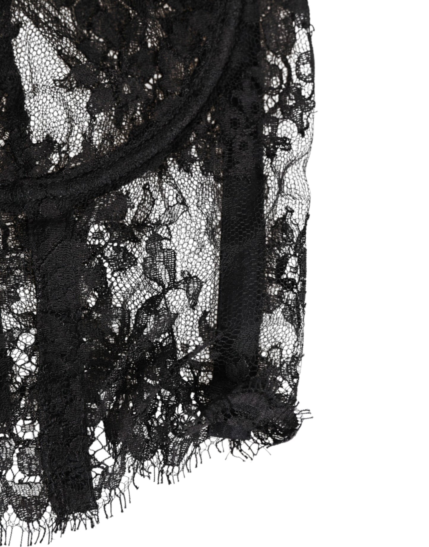 Dolce & Gabbana Black Floral Lace Bustier Bralette Top Underwear