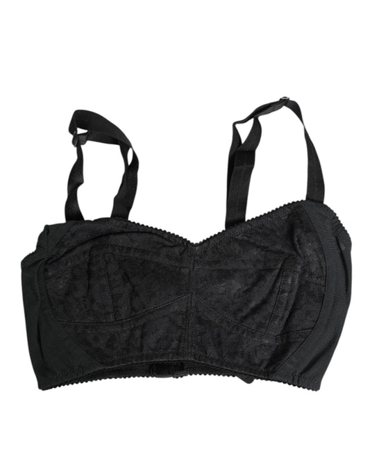 Dolce &amp; Gabbana – Bustier-BH aus Stretch-Nylon in Schwarz