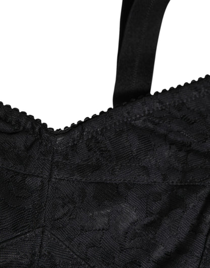 Dolce &amp; Gabbana – Bustier-BH aus Stretch-Nylon in Schwarz
