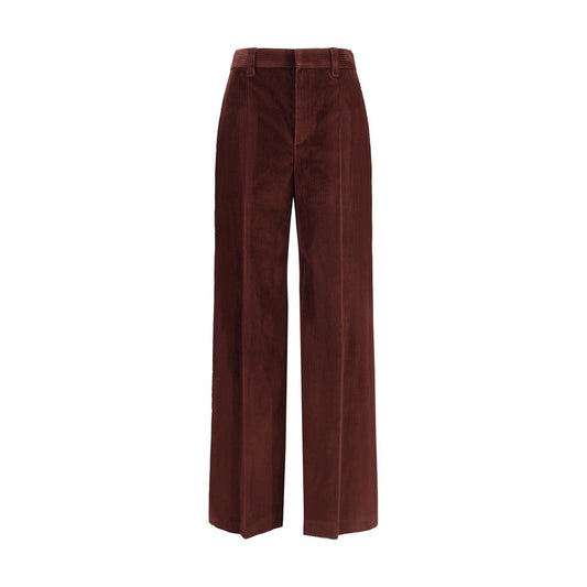 Brunello Cucinelli Bordeaux Baumwoll-Freizeithose