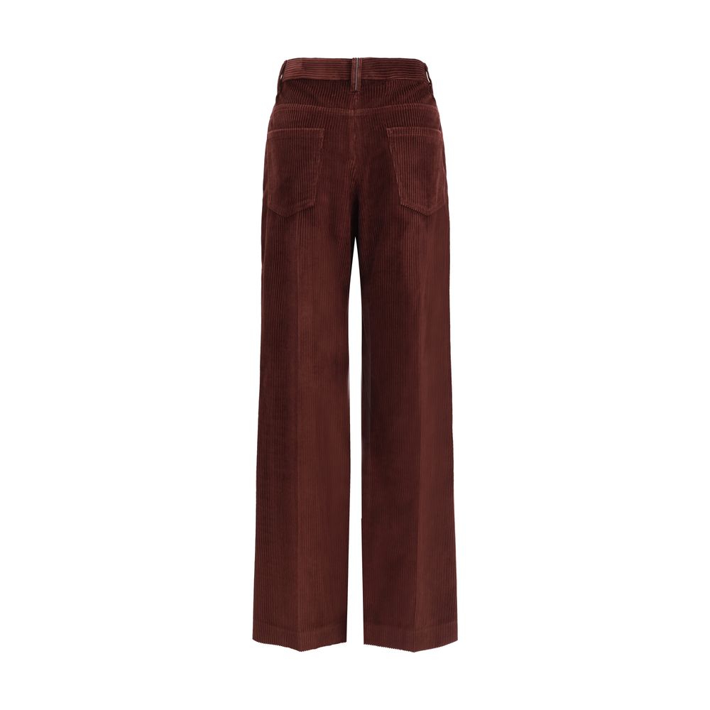Brunello Cucinelli Bordeaux Baumwoll-Freizeithose