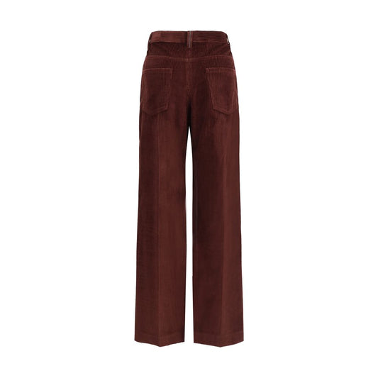 Brunello Cucinelli Bordeaux Baumwoll-Freizeithose