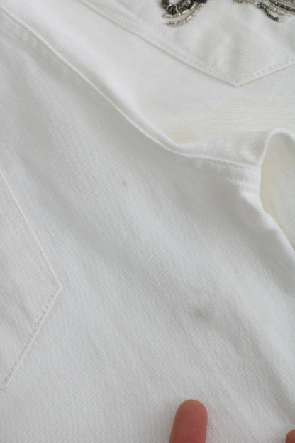 Just Cavalli – Weiße, schmal geschnittene Jeans aus Baumwolle mit mittlerer Taille