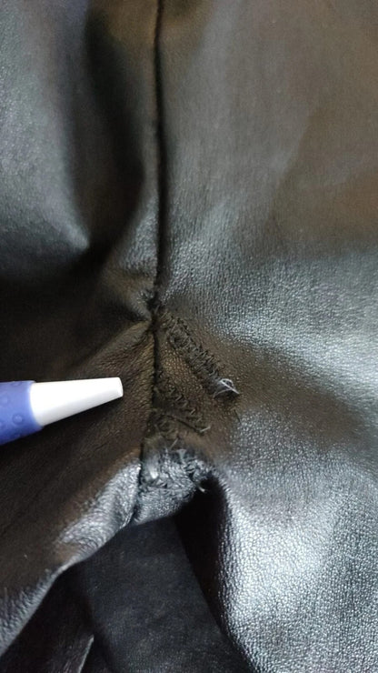 Dolce &amp; Gabbana – Schwarze Lederhose mit elastischer Taille