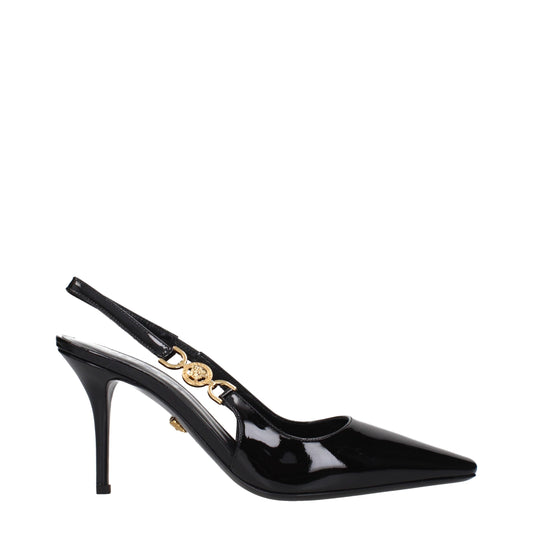 Versace – Schwarze Pumps aus Leder mit hohem Absatz