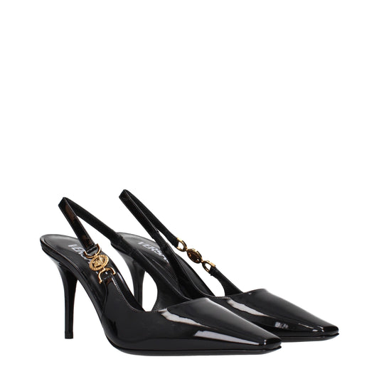 Versace – Schwarze Pumps aus Leder mit hohem Absatz