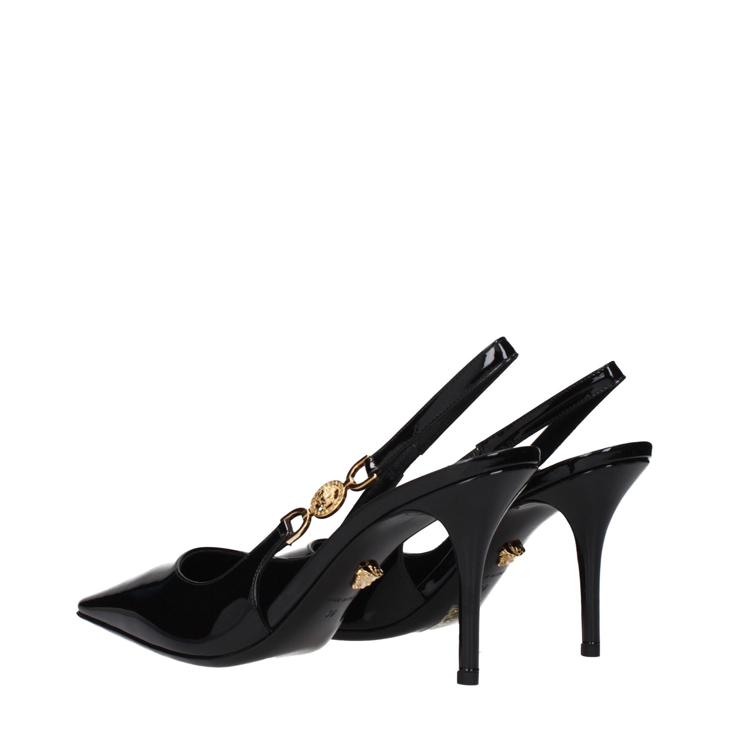 Versace – Schwarze Pumps aus Leder mit hohem Absatz