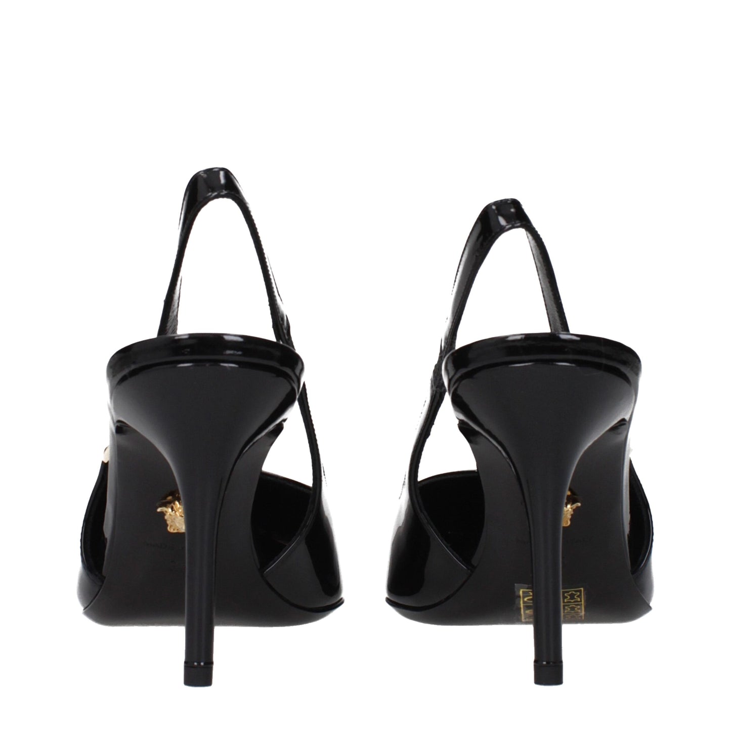 Versace – Schwarze Pumps aus Leder mit hohem Absatz