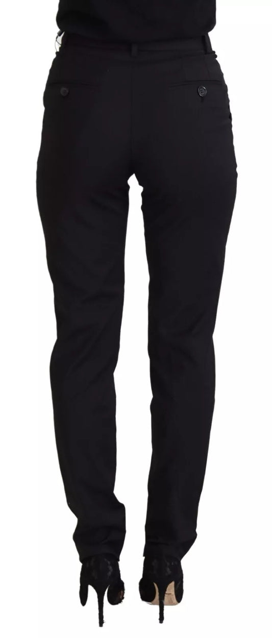 Dolce &amp; Gabbana – Schwarze Skinny-Hose mit hoher Taille, STAFF-Hose