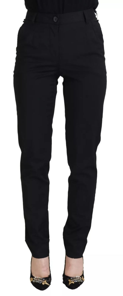 Dolce &amp; Gabbana – Schwarze Skinny-Hose mit hoher Taille, STAFF-Hose