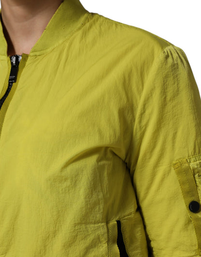 Dolce &amp; Gabbana Gelbe Bomberjacke aus Polyamid mit Reißverschluss für Damen