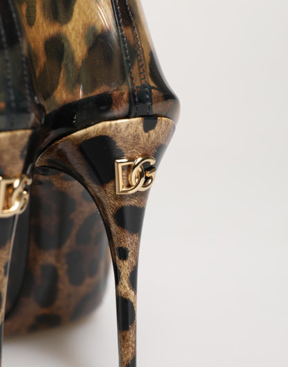 Dolce &amp; Gabbana – Stiefel aus PVC mit spitzer Zehenpartie und Leopardenmuster