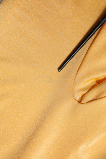 Dolce &amp; Gabbana Goldgelbes Stretch-Bodysuit-Kleid mit langen Ärmeln