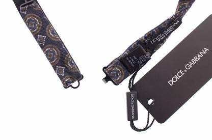 Dolce &amp; Gabbana Blaue Seiden-Barock-Fantasi-Fliege Papillon