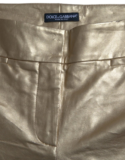 Dolce &amp; Gabbana Gold High Waist Skinny Damen Metallic-Hose