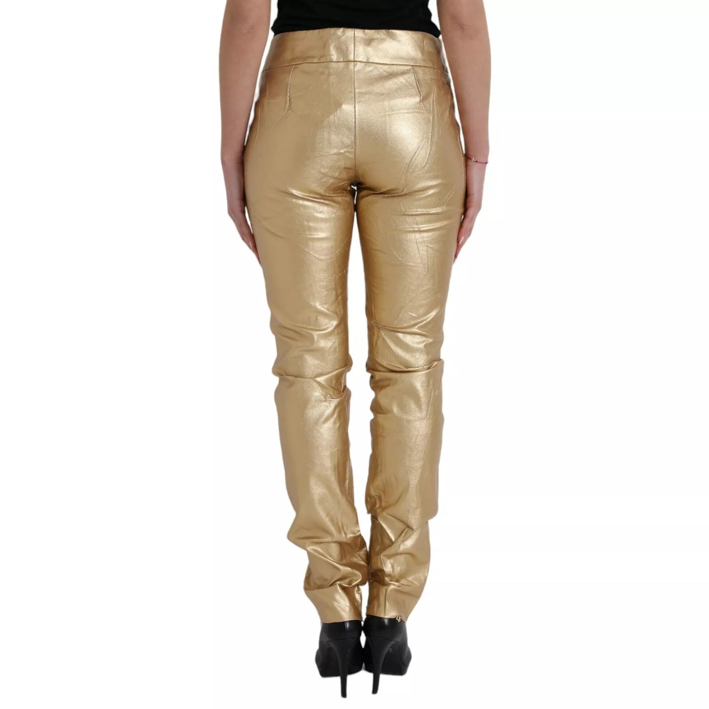 Dolce &amp; Gabbana Gold High Waist Skinny Damen Metallic-Hose