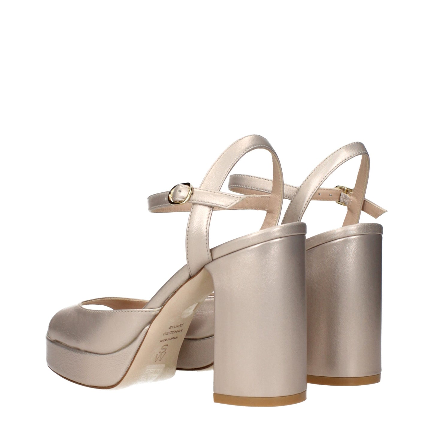 Stuart Weitzman Beige Leather Platform Sandals