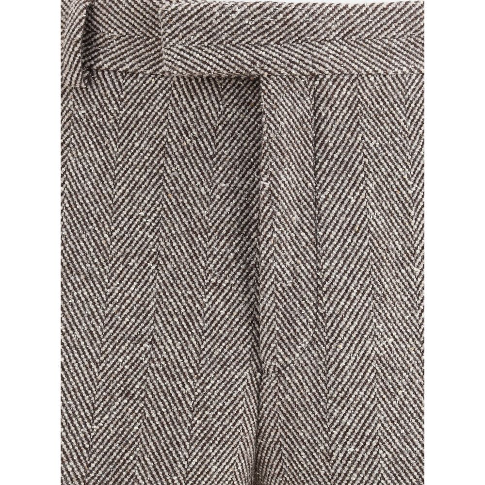 Ferragamo Graue Fleece-Woll-Freizeithose