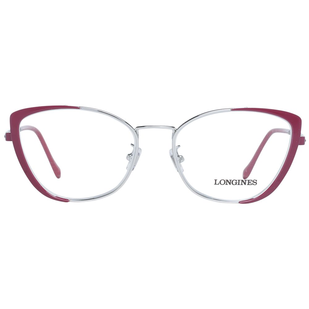 Longines Burgunderfarbene Brille aus Metall und Kunststoff (Gestell)