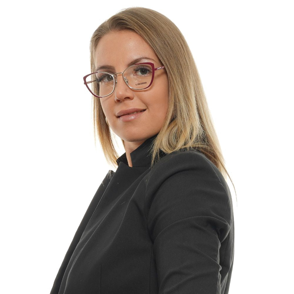Longines Burgunderfarbene Brille aus Metall und Kunststoff (Gestell)