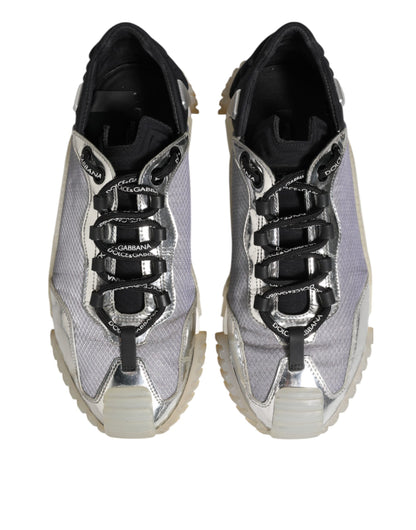 Dolce &amp; Gabbana Multicolor Silber Logo Low Top NS1 Sneakers Schuhe