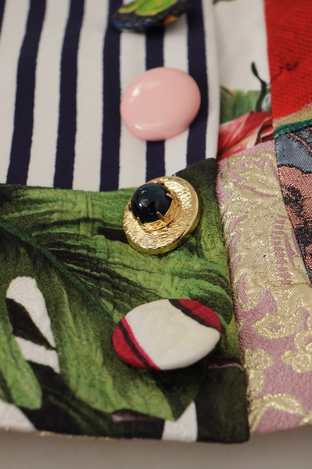 Dolce &amp; Gabbana Mehrfarbiger Patchwork-A-Linien-Polyesterrock