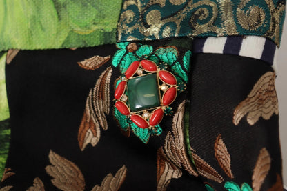 Dolce &amp; Gabbana Mehrfarbiger Patchwork-A-Linien-Polyesterrock