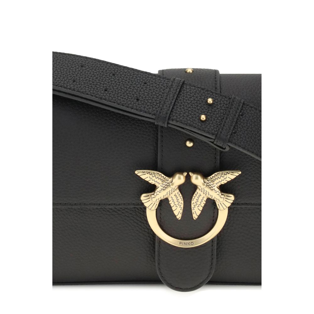 PINKO Schultertasche aus schwarzem Kalbsleder (Bos Taurus)