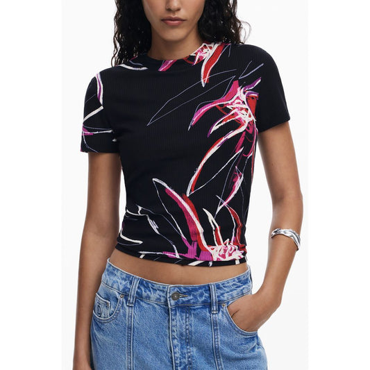 Desigual Schwarzes Viskose-Damen-Top