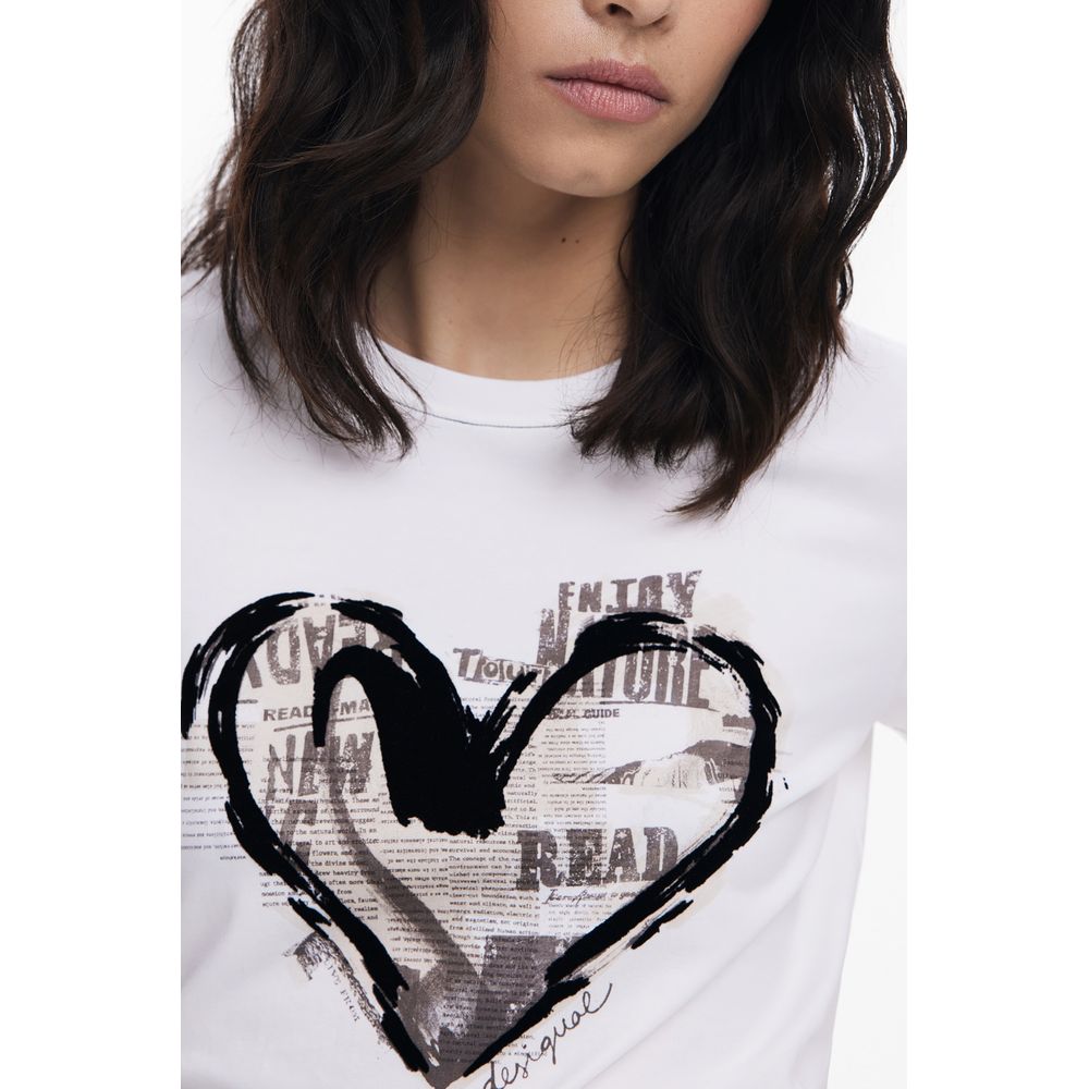 Desigual White Cotton Women T-Shirt