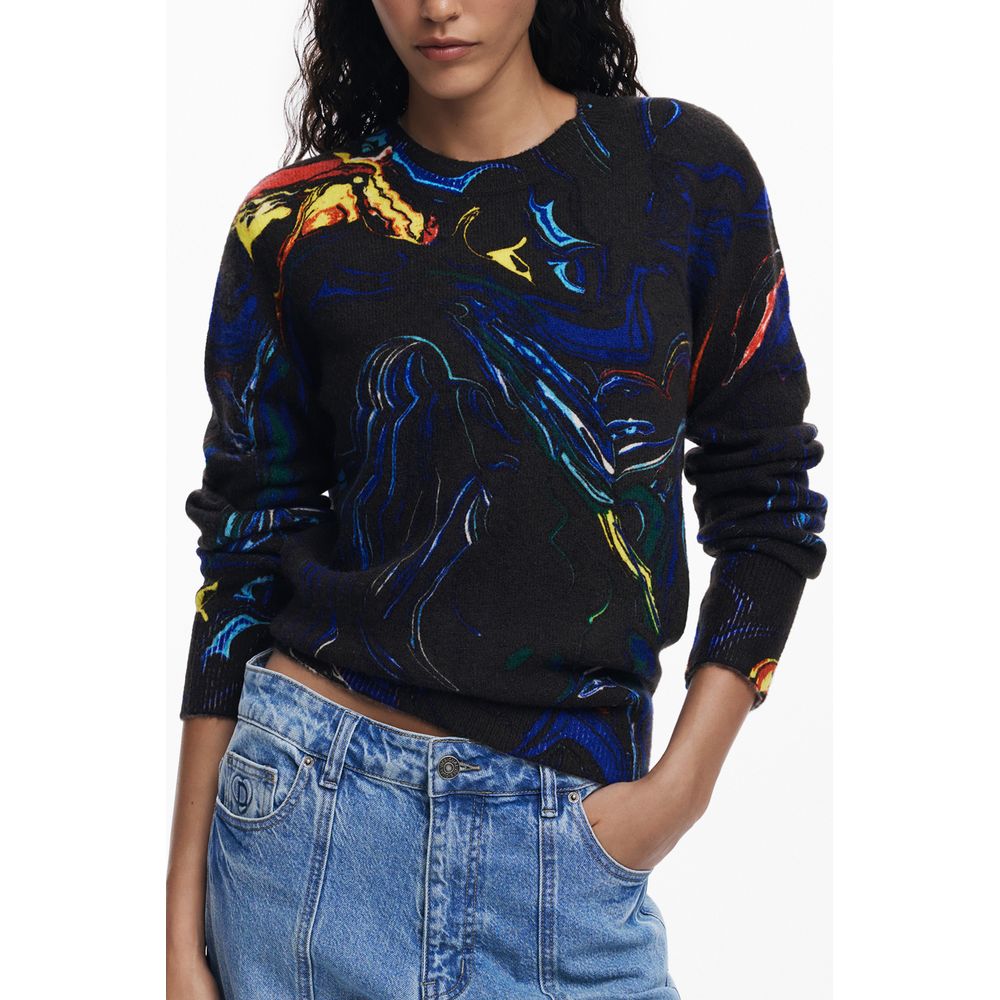 Desigual Schwarzer Polyamid-Pullover für Damen