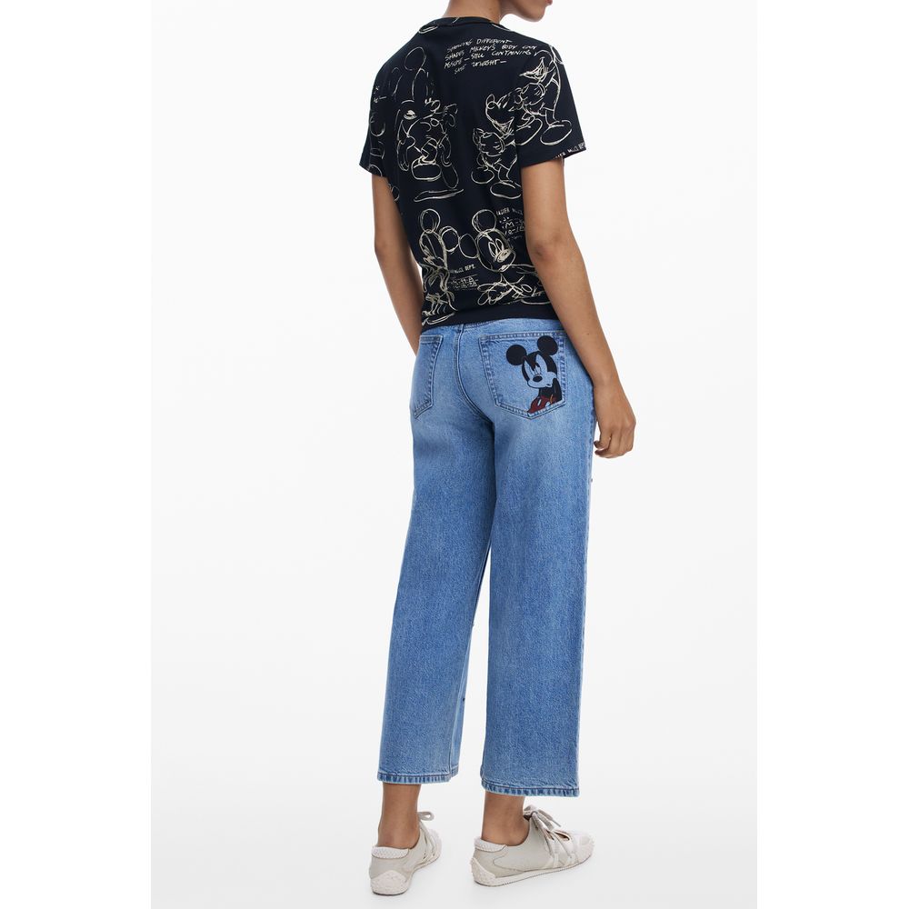 Desigual Schwarzes Baumwoll-T-Shirt für Damen