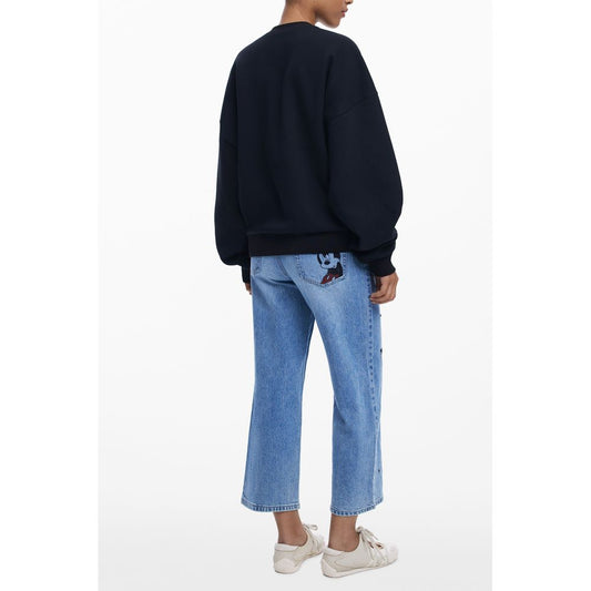 Desigual Schwarzer Baumwollpullover für Damen