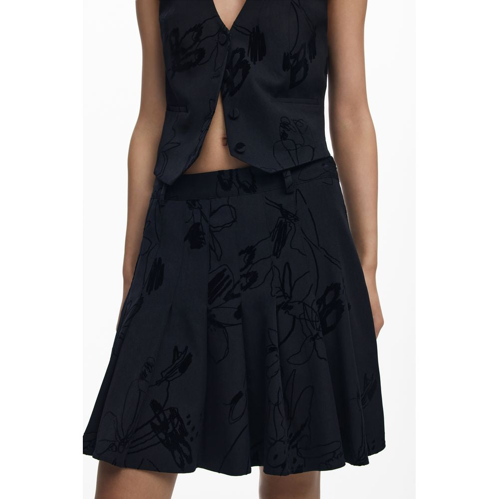 Desigual Schwarzer Polyester Damenrock