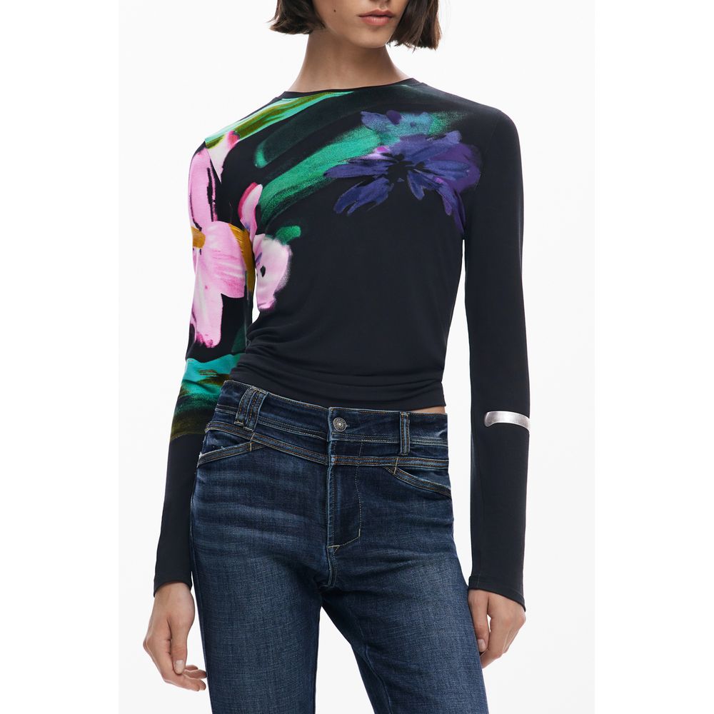 Desigual Schwarzes Viskose-Damen-Top