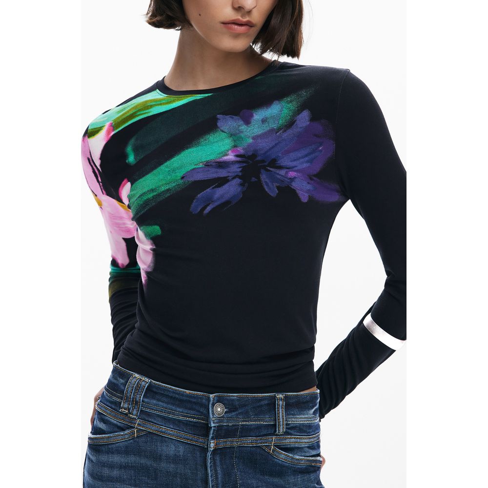Desigual Schwarzes Viskose-Damen-Top