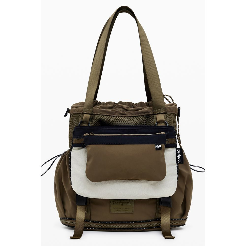 Desigual Grüne wandelbare Handtasche aus Polyester für Damen