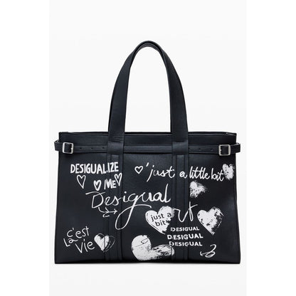 Desigual Schwarze Polyethylen-Damenhandtasche