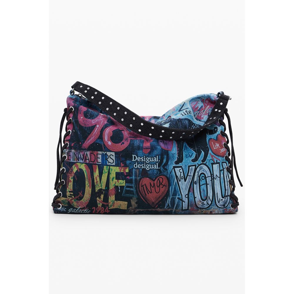 Desigual Blaue Baumwoll-Damenhandtasche