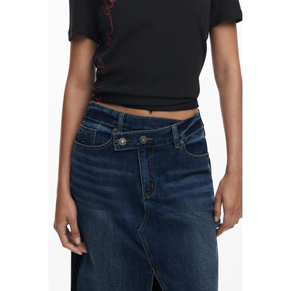 Desigual Blauer Baumwollrock für Damen