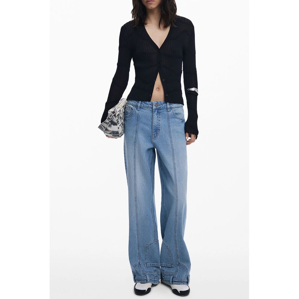 Desigual Schwarze Viskose-Strickjacke für Damen