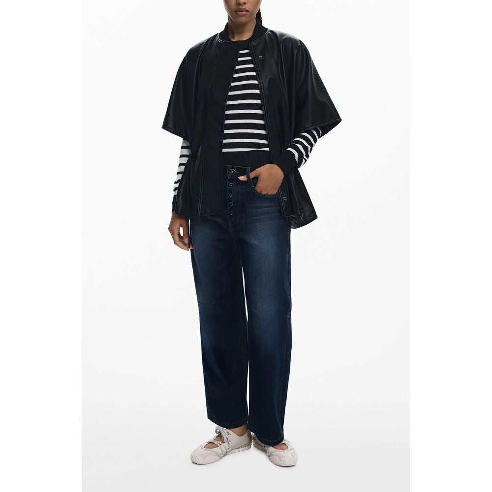 Desigual Schwarzer Polyethylen-Poncho für Damen