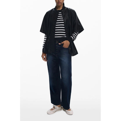 Desigual Schwarzer Polyethylen-Poncho für Damen