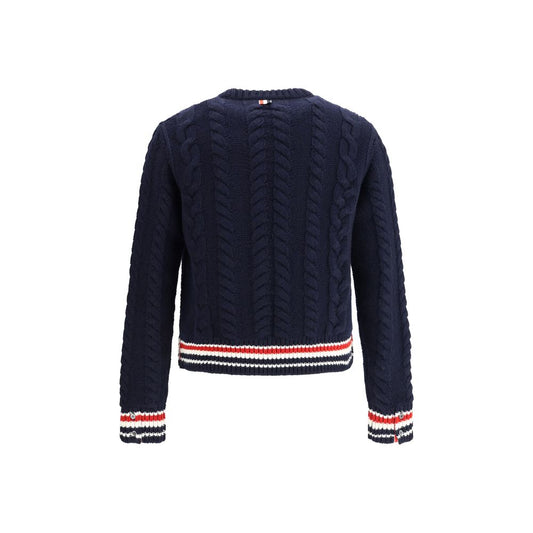 Thom Browne blaues Fleece-Sweatshirt aus Wolle