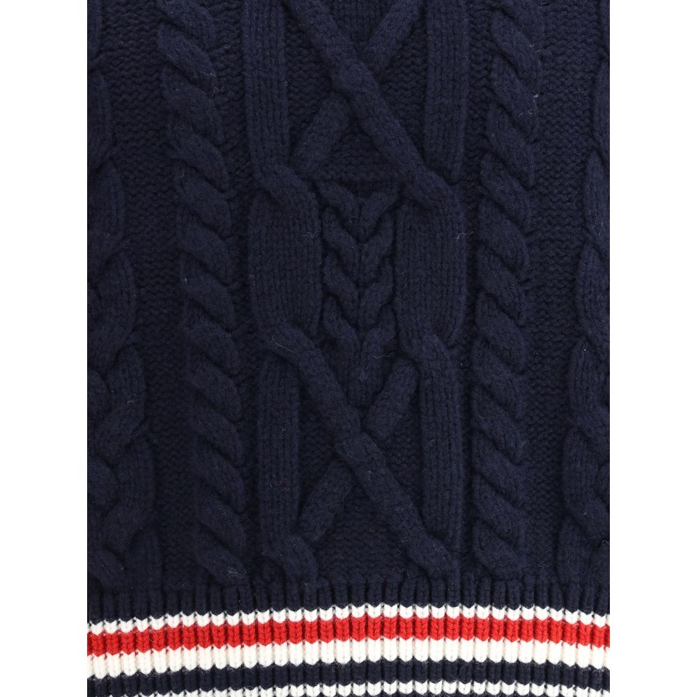 Thom Browne blaues Fleece-Sweatshirt aus Wolle