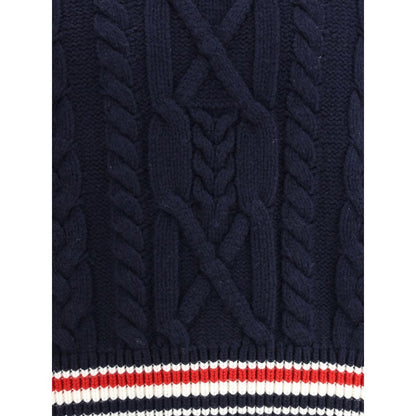 Thom Browne blaues Fleece-Sweatshirt aus Wolle