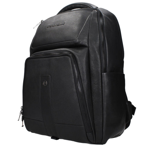 Piquadro Schwarze Lederrucksäcke