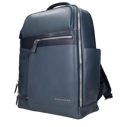 Piquadro Blaue Lederrucksäcke