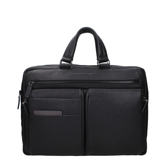 Piquadro Schwarze Business- und Laptoptaschen aus Leder